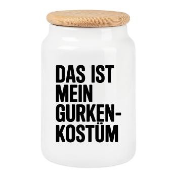Gurke Das Ist Mein Gurken Kostüm Fasching Karneval - Keksdose mit Holzdeckel - Weiß - Vorne