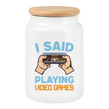 Gaming - Keksdose mit Holzdeckel - Weiß - Vorne
