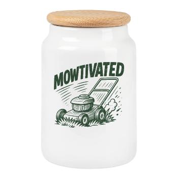 Mowtivated - Cookie Jar with Wooden Lid - white - Front