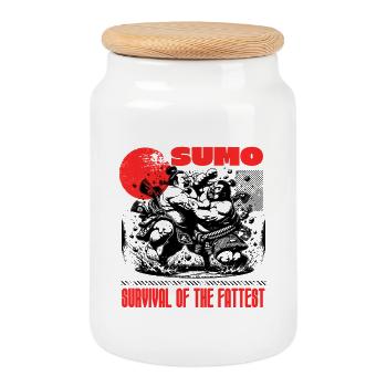 SUMO - Survival Of The Fattest - Keksdose mit Holzdeckel - Weiß - Vorne