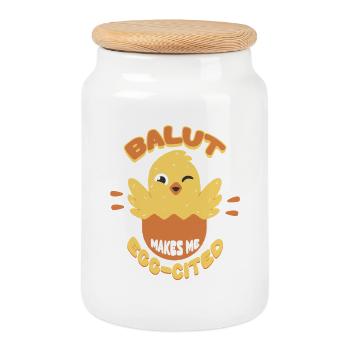 Balut Makes Me Egg-Cited Philippines - Cookie Jar with Wooden Lid - white - Front