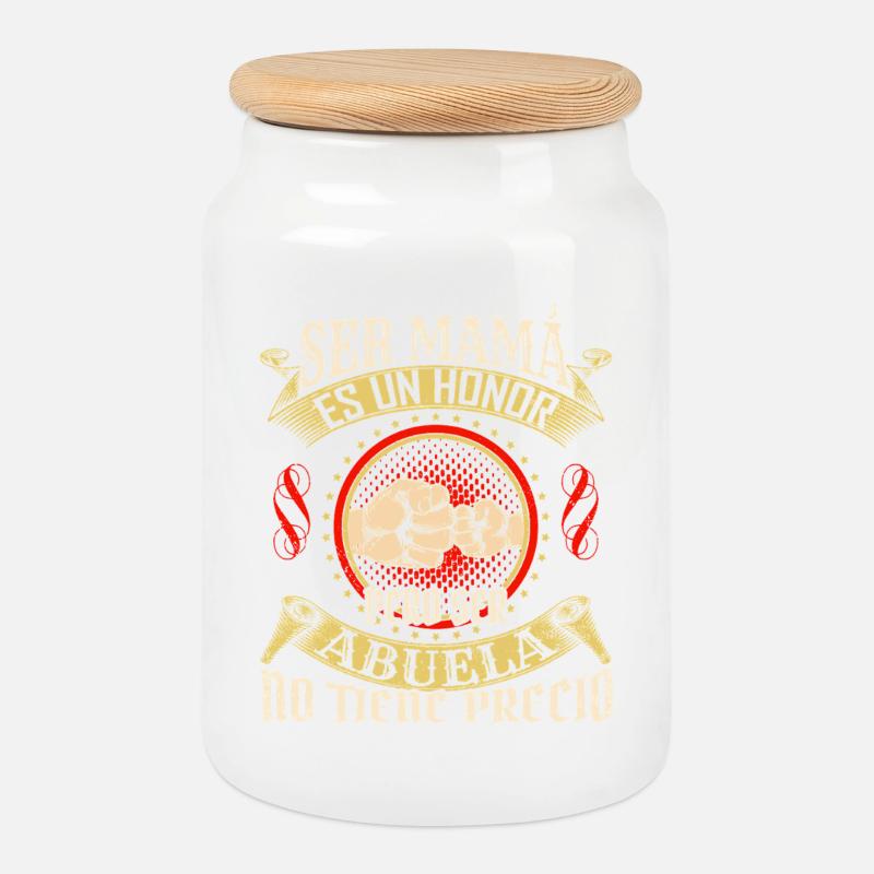 Ser Mama Es Un Honor Abuela - Keksdose mit Holzdeckel - Weiß