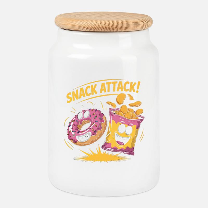 Retro Snacks - Keksdose mit Holzdeckel - Weiß
