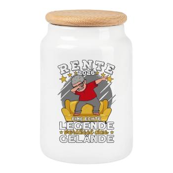 Retraité 2026 Idée cadeau Retirement Legend - Boîte à biscuits avec couvercle en bois - blanc - Devant