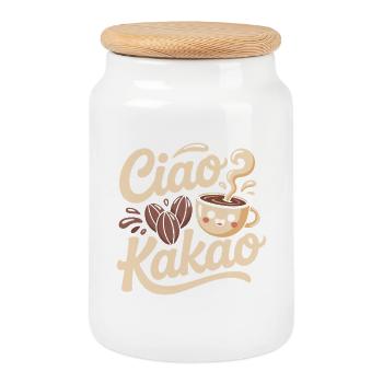 Ciao Cocoa Hot Chocolate Hot Chocolate Goodbye - Cookie Jar with Wooden Lid - white - Front