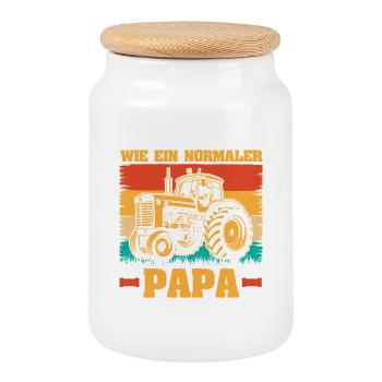 Agriculteur Ferme Agriculteur Agriculteur Papa Père Tracteur - Boîte à biscuits avec couvercle en bois - blanc - Devant