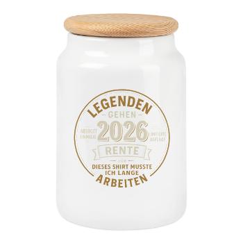 Les légendes prennent leur retraite en 2026 Chemise-cadeau - Boîte à biscuits avec couvercle en bois - blanc - Devant