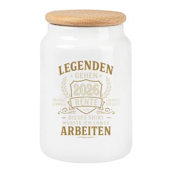 Les légendes prennent leur retraite en 2026 Chemise-cadeau - Boîte à biscuits avec couvercle en bois - blanc - Devant
