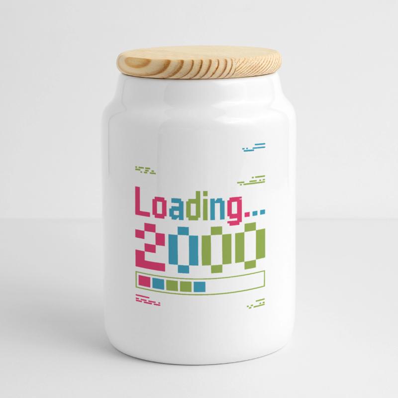 Loading 2000 pixel loading screen Cookie Jar with Wooden Lid