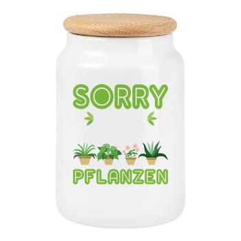 Garden Gardener Gardening Gardening Gardening Gardening - Cookie Jar with Wooden Lid - white - Front