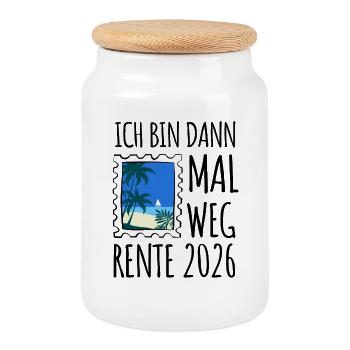 I'll be gone | Rente 2026 - Pension - Cookie Jar with Wooden Lid - white - Front