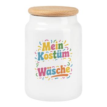  Mein Kostüm Ist In Der Wäsche Lustiges Spruch - Keksdose mit Holzdeckel - Weiß - Vorne