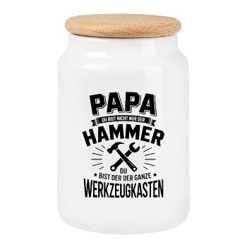 Dad Hammer You're the whole toolbox - Cookie Jar with Wooden Lid - white - Front