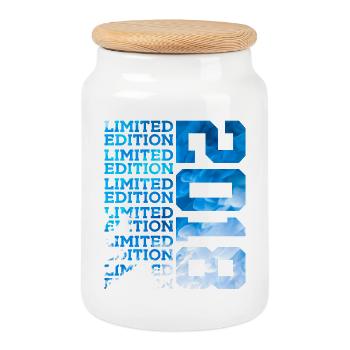 LIMITED EDITION 2018 8 YEARS 8TH BIRTHDAY - Cookie Jar with Wooden Lid - white - Front
