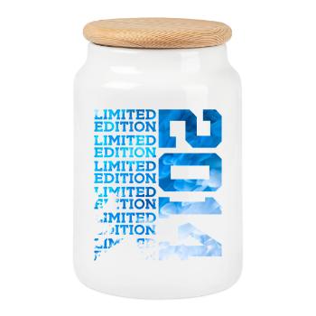 LIMITED EDITION 2014 12 YEARS 12TH BIRTHDAY - Cookie Jar with Wooden Lid - white - Front