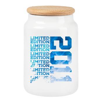 LIMITED EDITION 2011 15 YEARS 15TH BIRTHDAY - Cookie Jar with Wooden Lid - white - Front