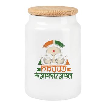 Tamil Tamilisch Sri Lanka - Keksdose mit Holzdeckel - Weiß - Vorne