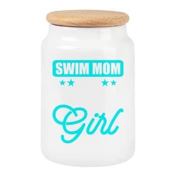 Natation Sports nautiques Float Gifts - Boîte à biscuits avec couvercle en bois - blanc - Devant