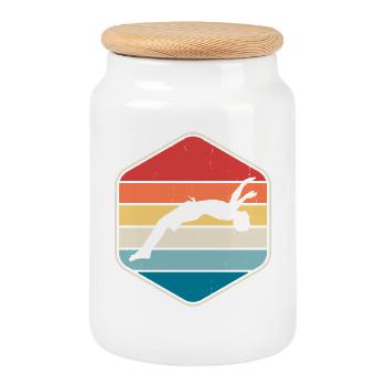 Natation Sports nautiques Float Gifts - Boîte à biscuits avec couvercle en bois - blanc - Devant