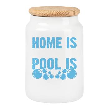 Swimming Water Sports Float Gifts - Cookie Jar with Wooden Lid - white - Front