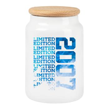 LIMITED EDITION 2007 19 JAHRE 19. GEBURTSTAG - Keksdose mit Holzdeckel - Weiß - Vorne