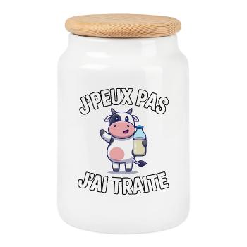 I Can't I Treat – Humor Farmer - Keksdose mit Holzdeckel - Weiß - Vorne