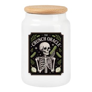 Le croquant Oracle Squelette Et Concombres Humour - Boîte à biscuits avec couvercle en bois - blanc - Devant
