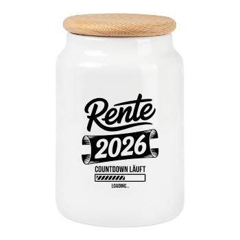 Tableau du compte à rebours des pensions 2026 - Boîte à biscuits avec couvercle en bois - blanc - Devant