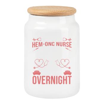 Hématologie d’appréciation des infirmières de nuit / Oncologie - Boîte à biscuits avec couvercle en bois - blanc - Devant