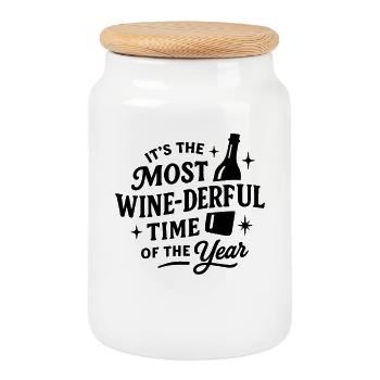 C’est la période la plus viticole de l’année - Boîte à biscuits avec couvercle en bois - blanc - Devant