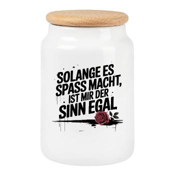  Rote Rose Romantisches Blumenmotiv Liebe Botanik - Keksdose mit Holzdeckel - Weiß - Vorne