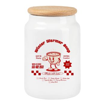 Winter Warmer Soup - Keksdose mit Holzdeckel - Weiß - Vorne
