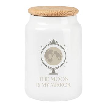 Moon Cycle Moon Goddess Intentionally - Cookie Jar with Wooden Lid - white - Front