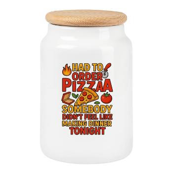 Pizzaabend-Proklamation, lustiges Beziehungsessen - Keksdose mit Holzdeckel - Weiß - Vorne