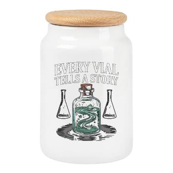 Lab Technician Every Vial Tells A Story Scientist - Cookie Jar with Wooden Lid - white - Front