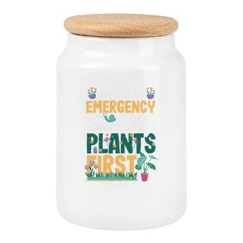 Cadeaux pour les jardins et les amoureux des plantes - Boîte à biscuits avec couvercle en bois - blanc - Devant