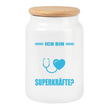 Pflegerin Geschenke Pflege Lustig Krankenpflegerin - Keksdose mit Holzdeckel - Weiß - Vorne