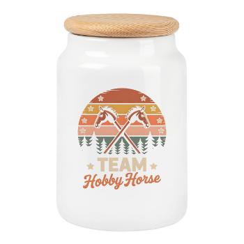 Hobby Horsing - Keksdose mit Holzdeckel - Weiß - Vorne