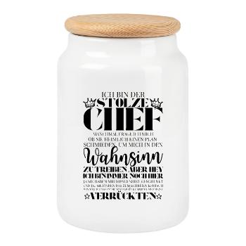 Patron fier de cette équipe - Drôle de récit de bureau - Boîte à biscuits avec couvercle en bois - blanc - Devant