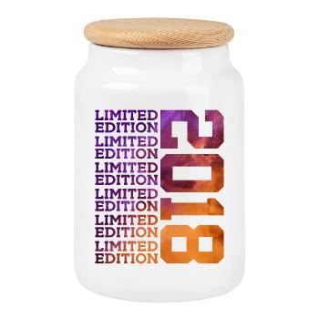 8 YEARS LIMITED EDITION 2018 8TH BIRTHDAY - Cookie Jar with Wooden Lid - white - Front