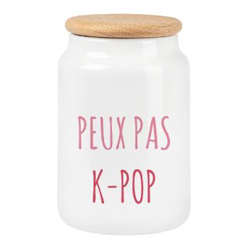 Ich kann nicht, ich habe K-Pop - koreanische Korea-Musik - Keksdose mit Holzdeckel - Weiß - Vorne