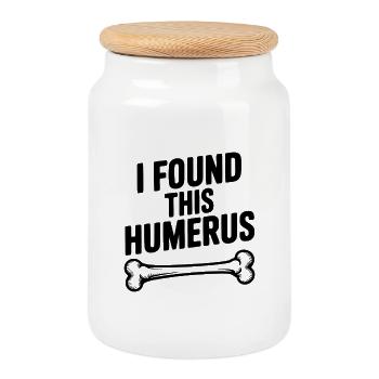 J’ai trouvé cet humérus - Boîte à biscuits avec couvercle en bois - blanc - Devant