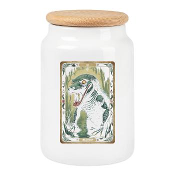 Bunyip Mythological Creatures - Cookie Jar with Wooden Lid - white - Front