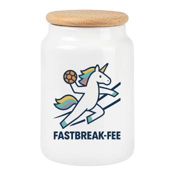 Unicorn Handball Fastbreak Fairy, Counter Magic - Cookie Jar with Wooden Lid - white - Front