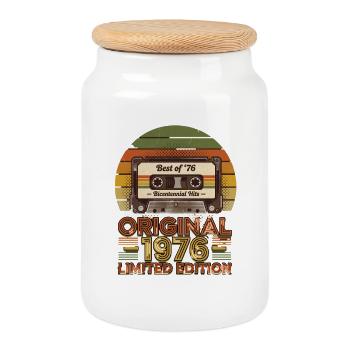 Original 1976 Limited Edition Best Of 76 - Cookie Jar with Wooden Lid - white - Front