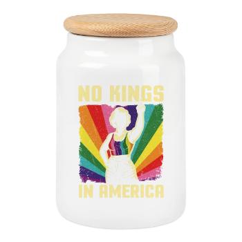Keine Könige in Amerika Patriotische LGBTQ-Freiheit - Keksdose mit Holzdeckel - Weiß - Vorne