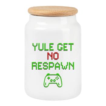 Yule bekommt kein Respawn - Keksdose mit Holzdeckel - Weiß - Vorne