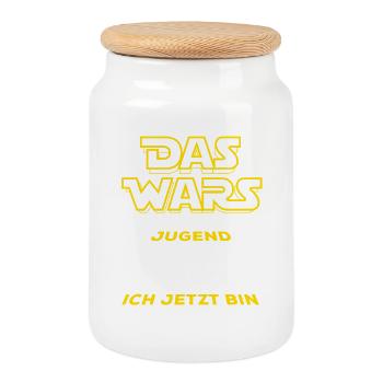 C’est fini avec la jeunesse, j’ai 30 ans maintenant - Boîte à biscuits avec couvercle en bois - blanc - Devant