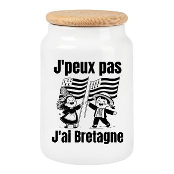 Bretagne, je suis Breton, vive la bretagne - Boîte à biscuits avec couvercle en bois - blanc - Devant