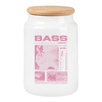 Bass Guitar Lover Bass Player Streetwear - Cookie Jar with Wooden Lid - white - Front